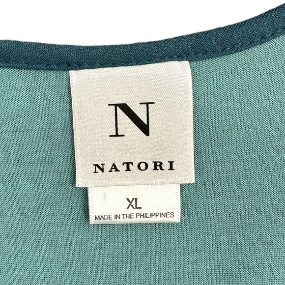 Natori Teal Two-Tone Scoop Neck Sleeveless Casual Nightgown Womens Extra Large - Picture 3 of 7